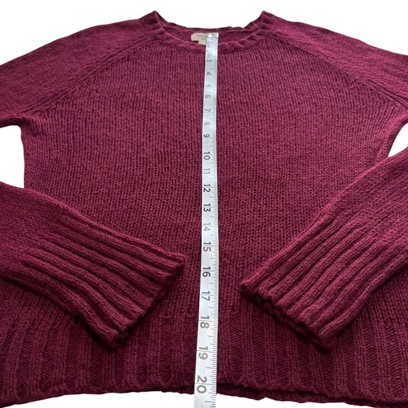 AEO Sweater Angora Wool Blend Crew Neck Long Sleeve Burgundy Wine Junior Large L - Picture 12 of 14